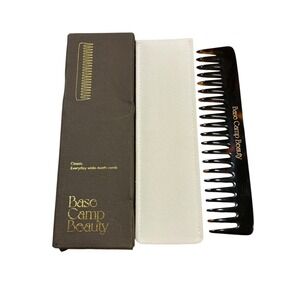 Base Camp Beauty Classic Everyday Wide Tooth Comb Tortoise Acetate Felt Sleeve